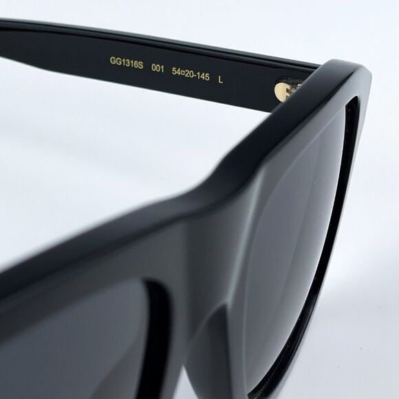 SALE! NEW Gucci GG1316S 001 Black Grey Square Unisex Sunglasses - Picture 9 of 11